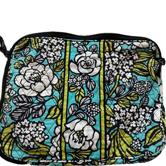 Vera Bradley IPad Case Laptop Bag 13.5x10' Blue Floral Island Blooms - Picture 2 of 5